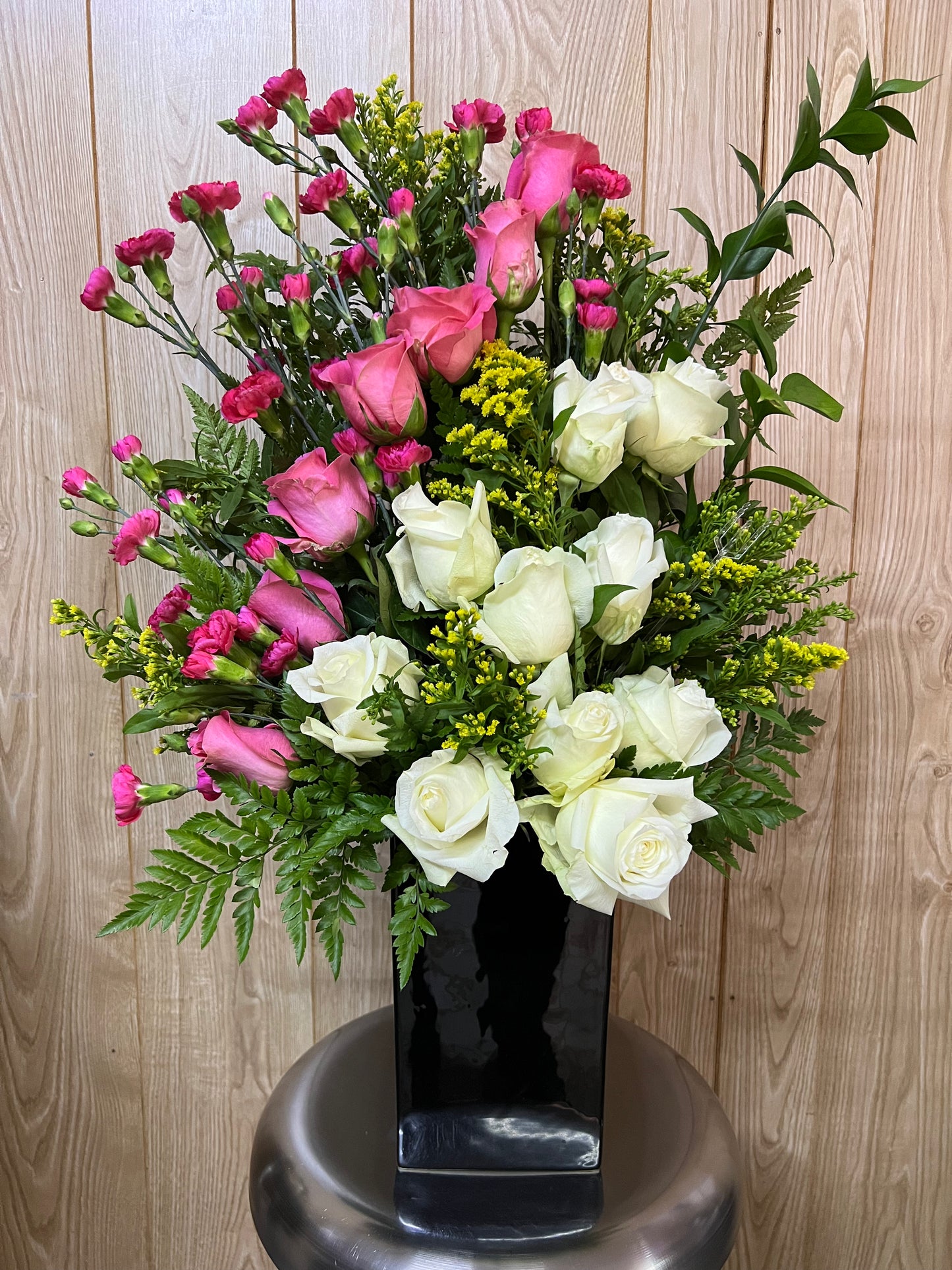 Rose and White roses with greens