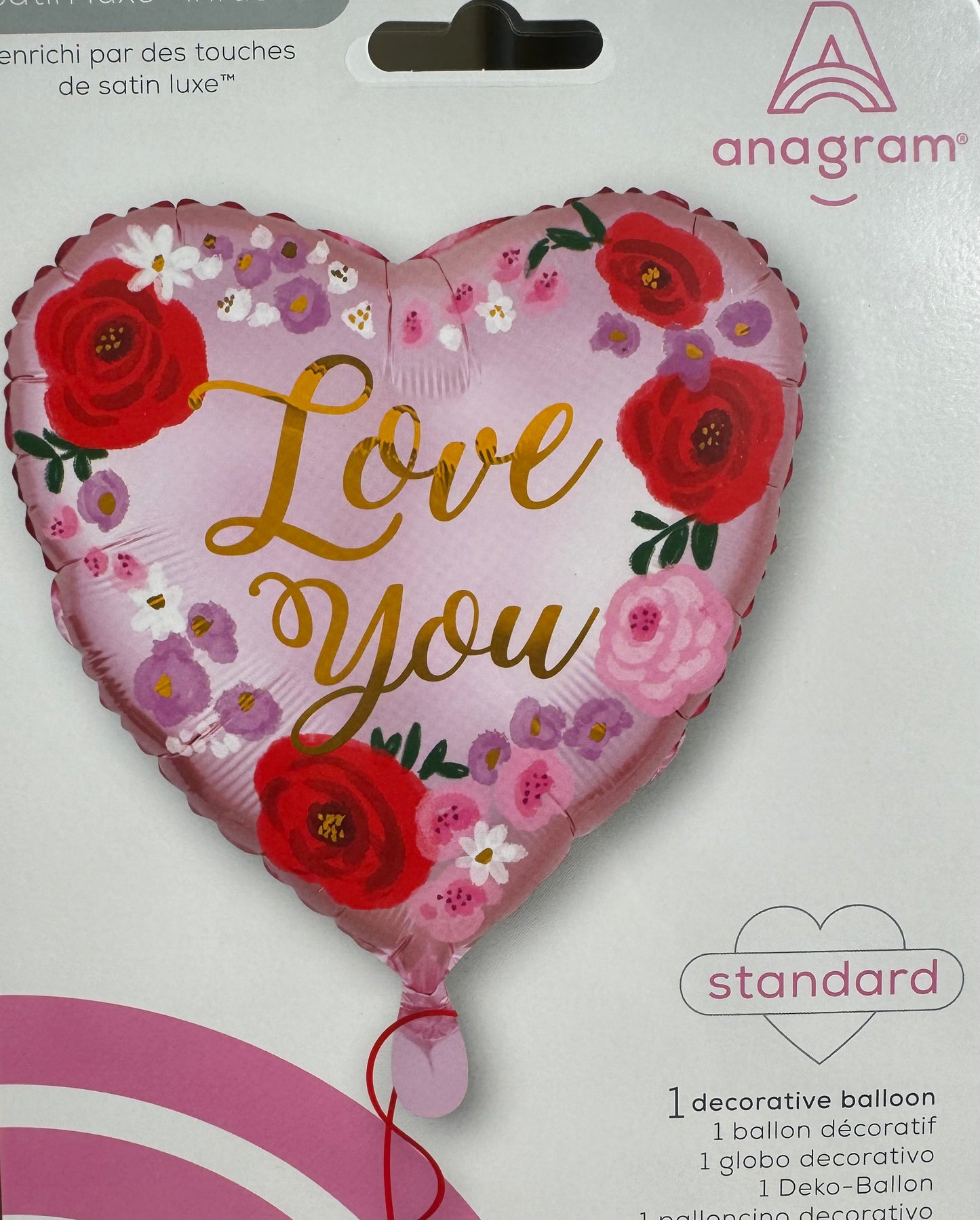 Standard "Love You" Mylar Balloon