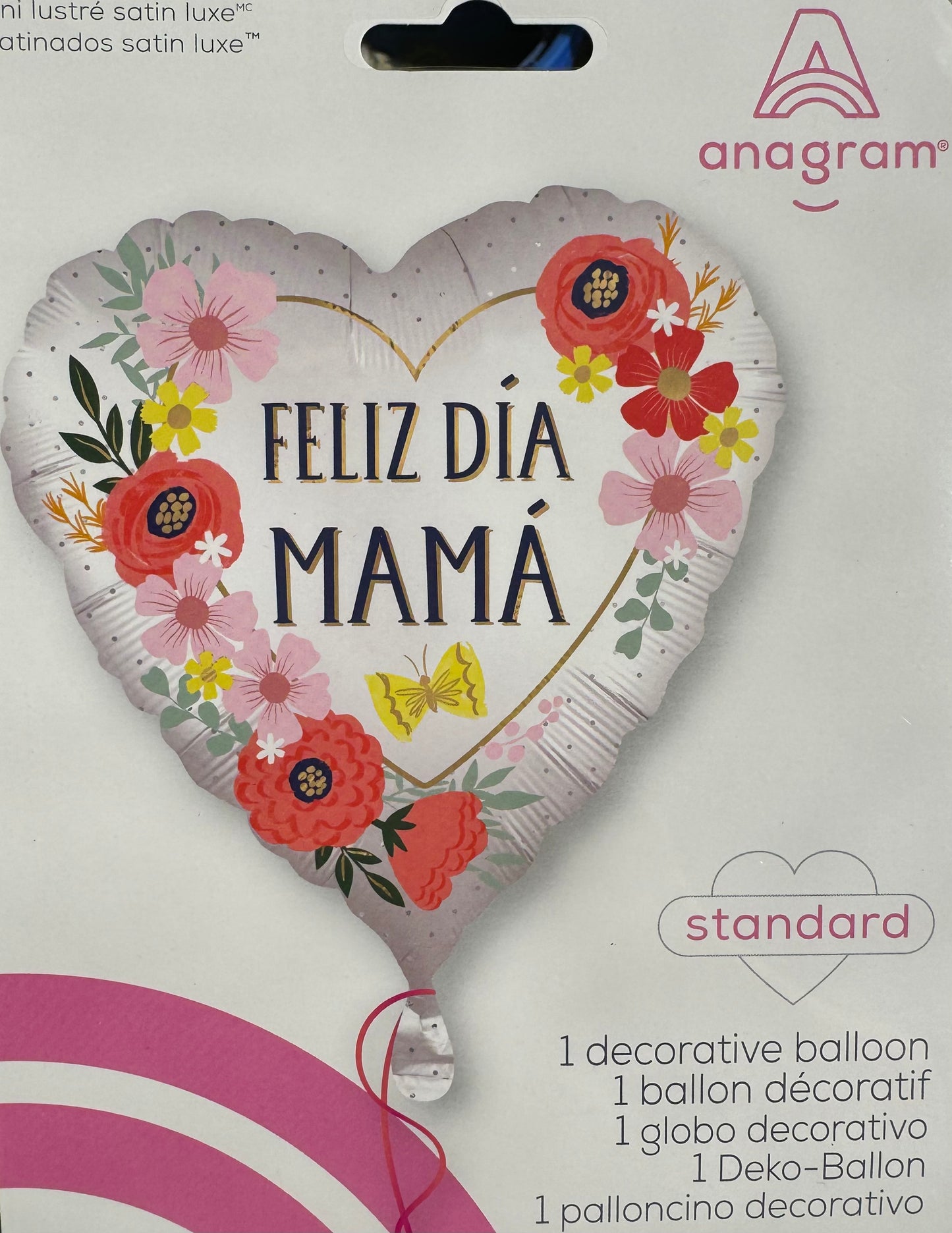 "Feliz Día Mamá" Mylar Balloon